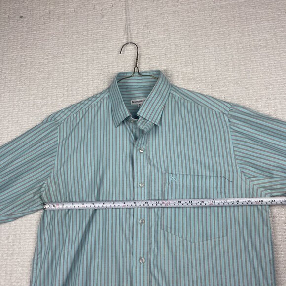 Ermenegildo Zegna Dress Shirt Men XL 16 1/2 Baby Blue / Grey Silver Lined - Picture 8 of 16